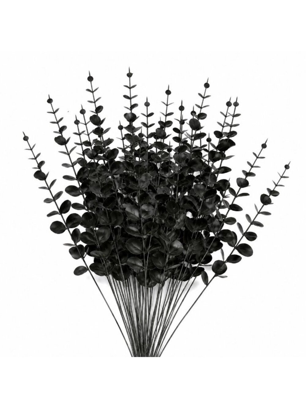 20 Black Eucalyptus Stems 14 Inch Faux Floral Picks